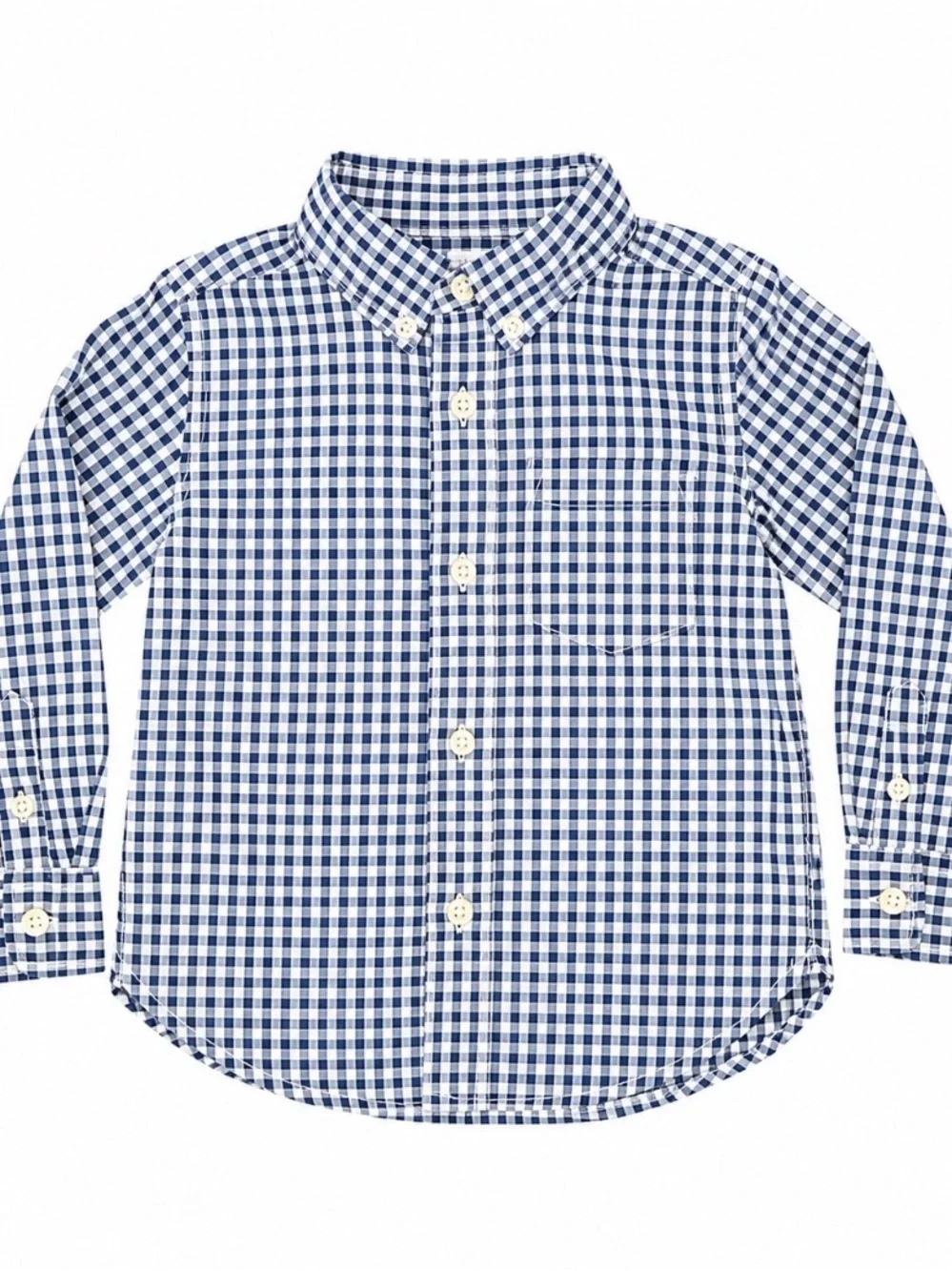 GAP Blue and White Gingham Button-Down Shirt